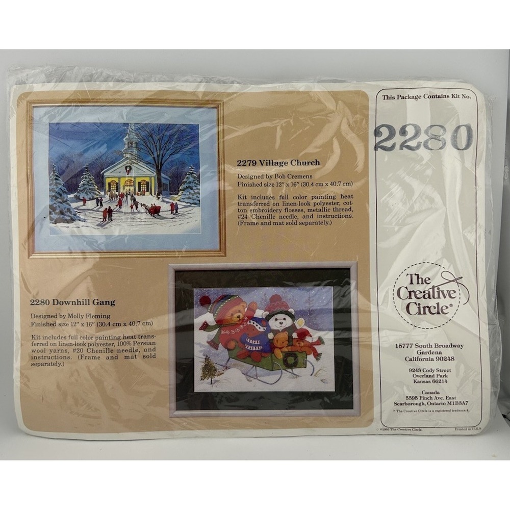 The Creative‎ Circle Kit 2280, "Downhill Gang" - Embroidery Kit